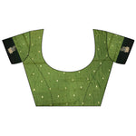 Thumbnail for Joban Fashion Olive Green Intricate Zari Weaving Soft Silk Dharmavaram Saree - Dista