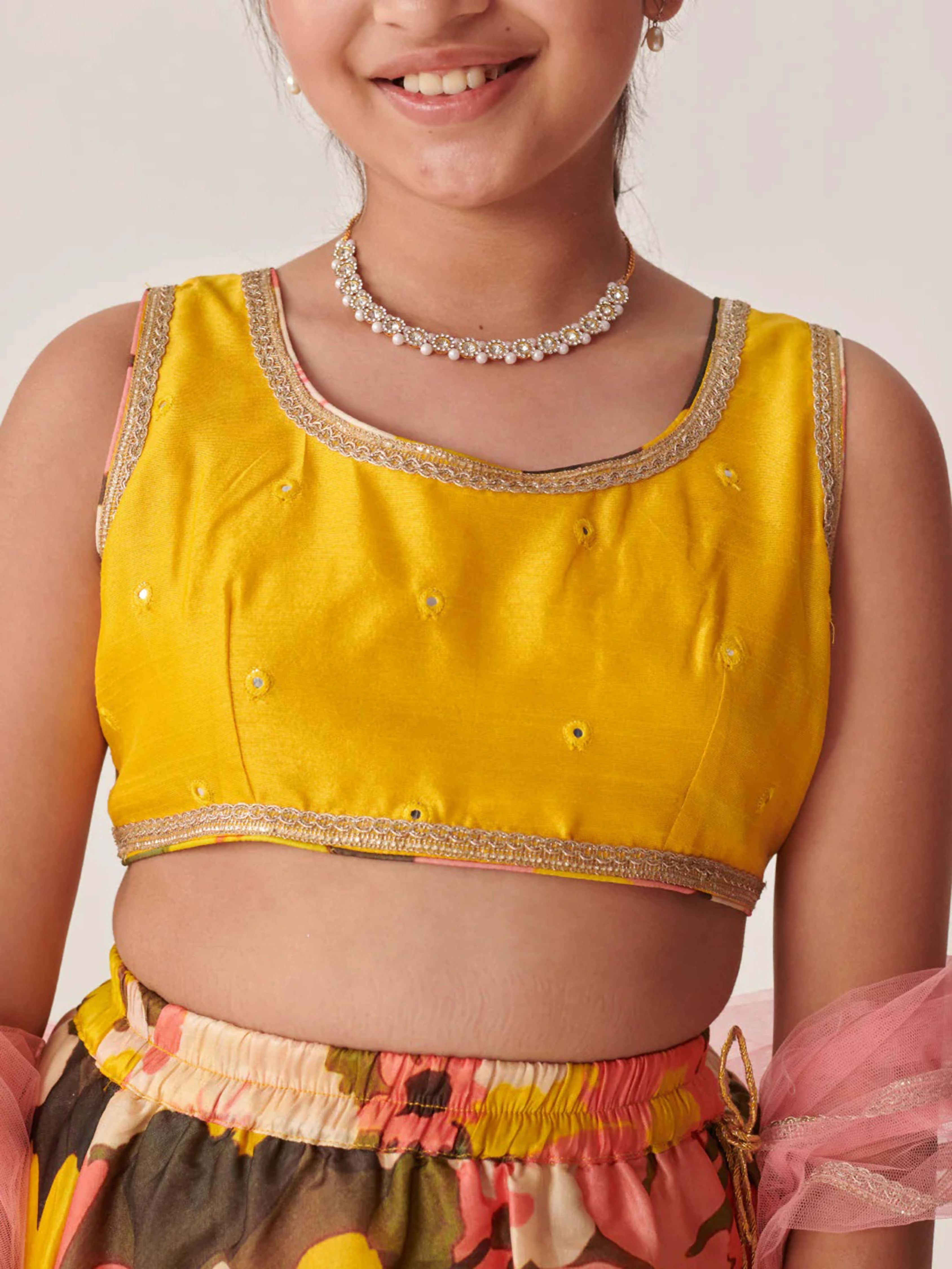 Joban Fashion Girl's Yellow Color Lehenga Choli