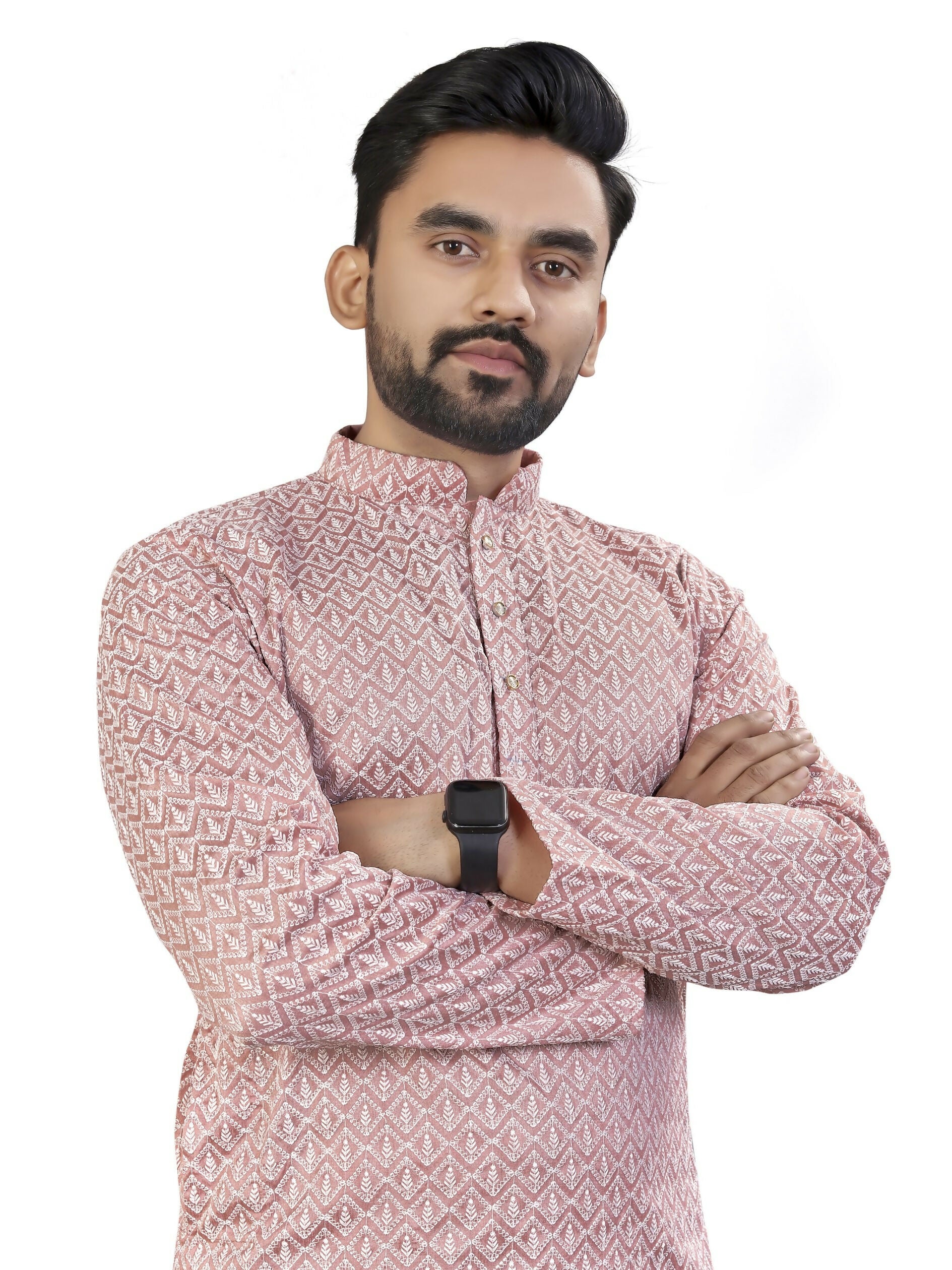 Anaita Pink Lucknowi Work Silk Straight Kurta - Distacart
