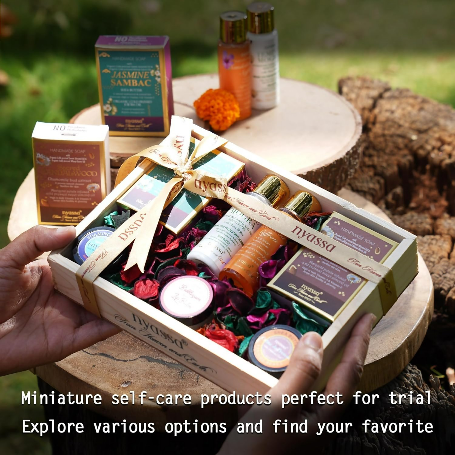 Nyassa Premium Bath and Body Treats Wooden Gift Set Kit - Distacart