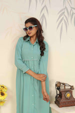 Thumbnail for Hiral Fashion Sea Green Cotton Solid Kurta Set