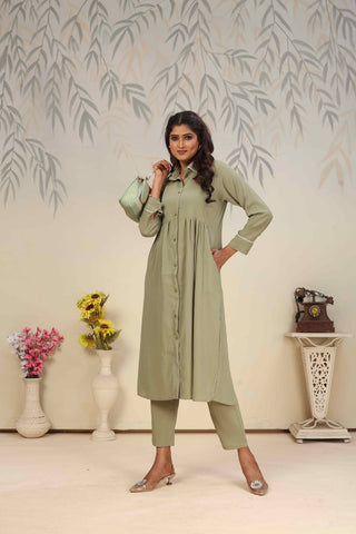 Hiral Fashion Brown Cotton Solid Kurta Set