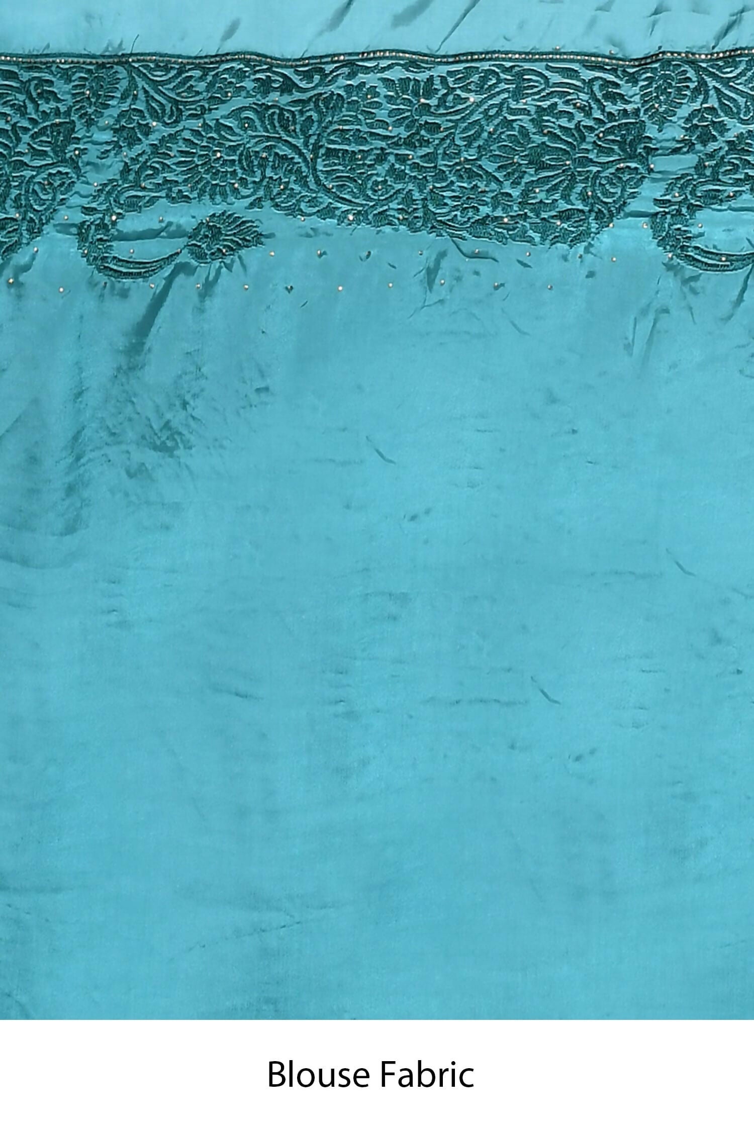 Light Blue Satin Silk Embroidered With Stone Work Festive Saree - Nimaya Denzy - Distacart