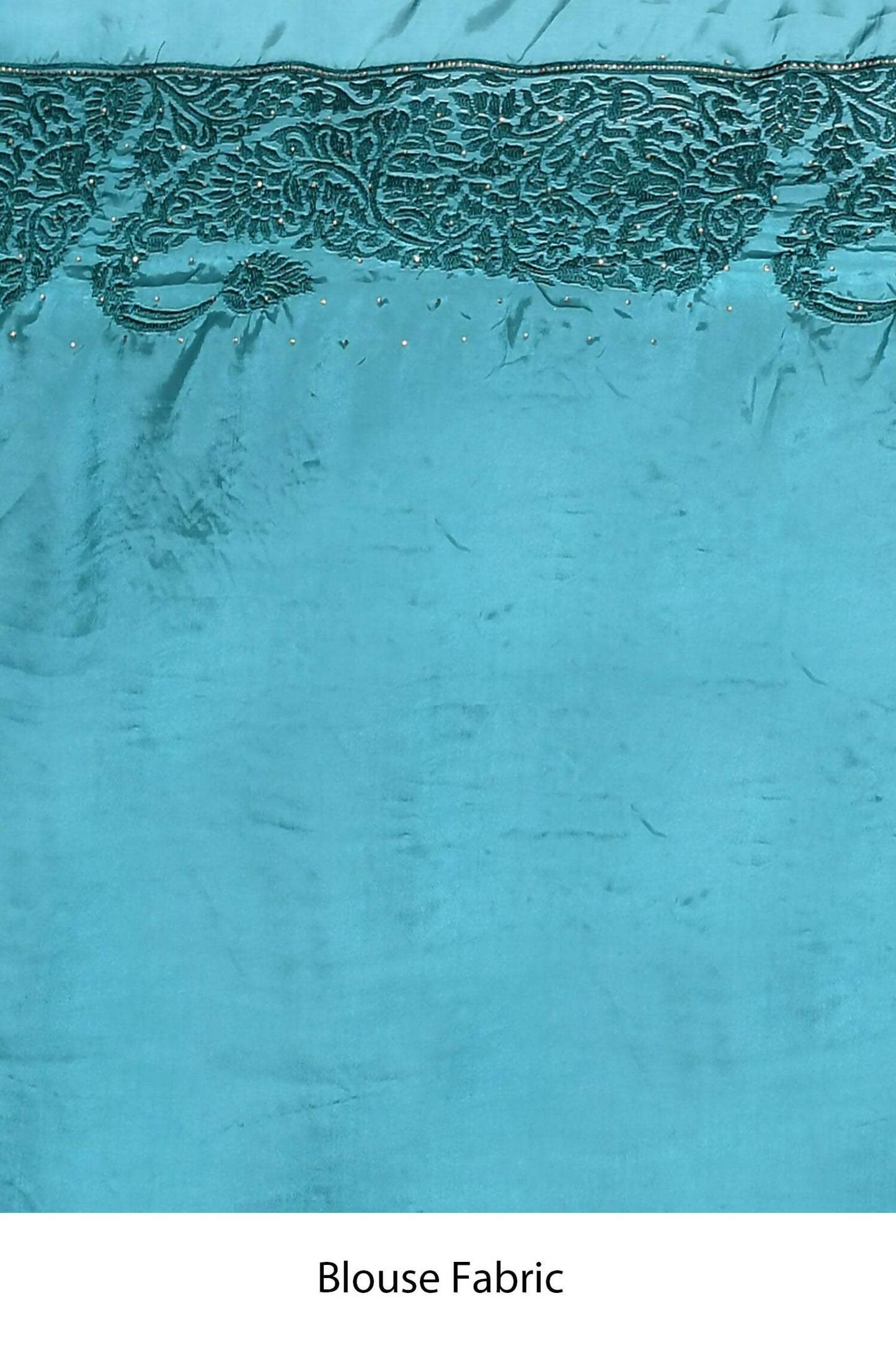 Light Blue Satin Silk Embroidered With Stone Work Festive Saree - Nimaya Denzy - Distacart