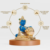 Thumbnail for Idolkart Pure 999 Gold Coated Lord Krishna Idol - Distacart