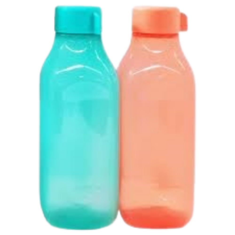Tupperware Aquasafe Eco Square Fliptop Plastic Bottles - Dista