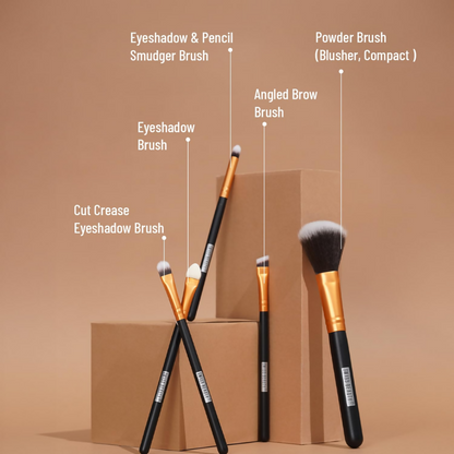 Swiss Beauty Makeup Brushes - Gold - Dista