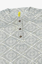 Thumbnail for Ahika Grey Cotton Blend Bandhani Printed Straight Tunic - Distacart