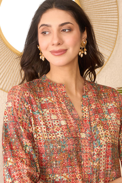 Vivaanta Fashion Multi Rayon Blend Abstract Printed Regular Top - Dista