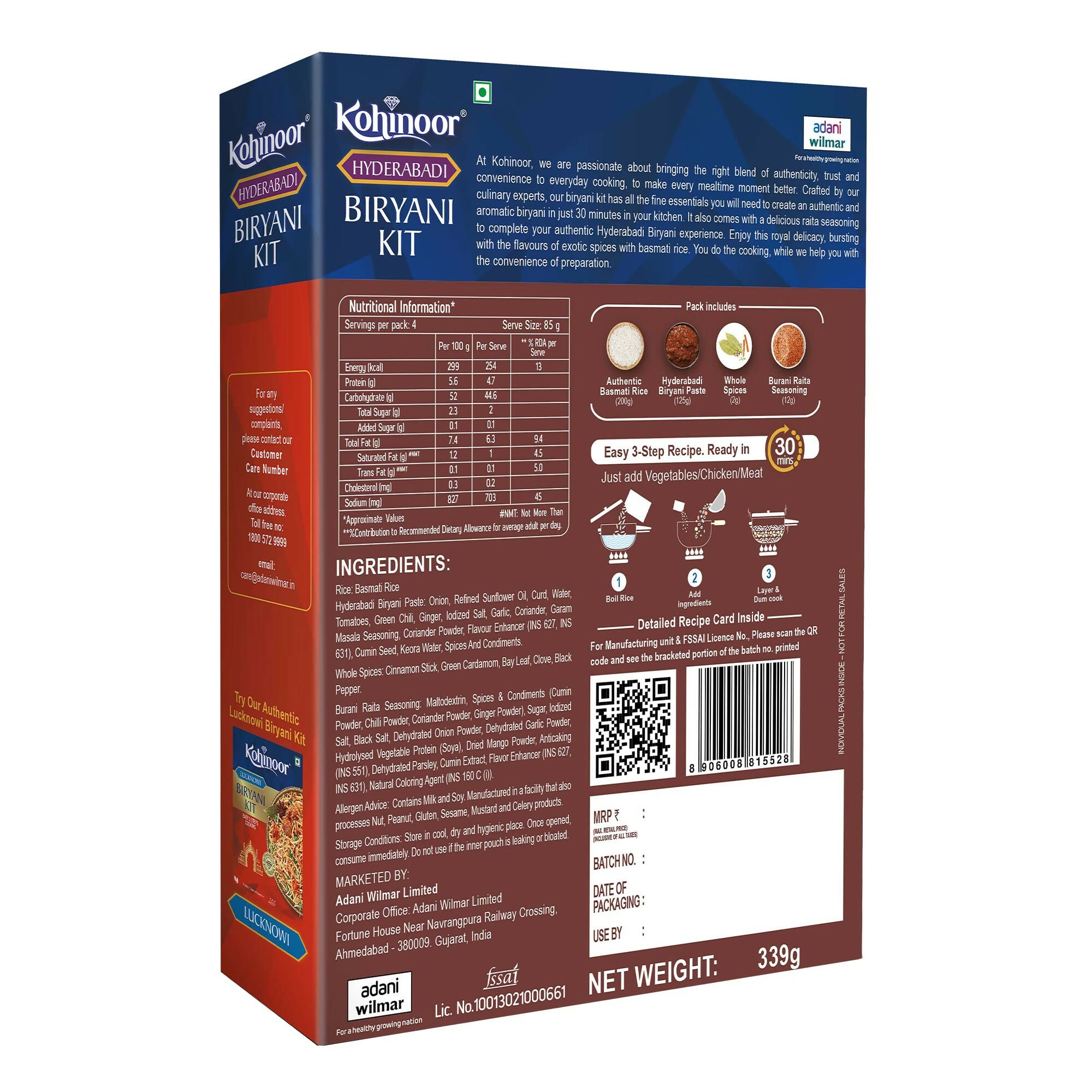 Kohinoor Authentic Hyderabadi Biryani Kit - Distacart