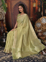 Thumbnail for Astita Organza Mhendi Green Saree