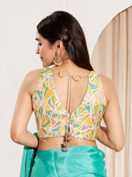 Thumbnail for Joban Fashion Mustard Jacquard Padded Blouse With V Neck Sleeveless