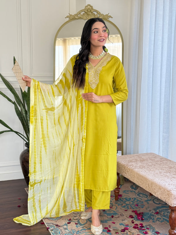 Teeya Creation Liril Colour Viscose Slub Embroidery Work Fully Stitched Kurti Set - Distacart