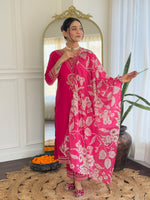 Thumbnail for Teeya Creation Rani Color Viscose Rayon Embroidery Work Fully Stitched Kurti Set - Distacart