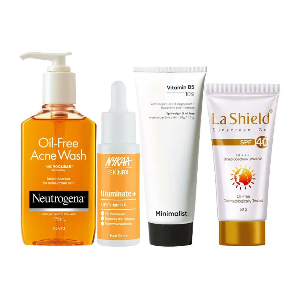 Dista CSMS (Cleanser, Serum, Moisturizer, Sunscreen) Combo For Oily Skin - Distacart