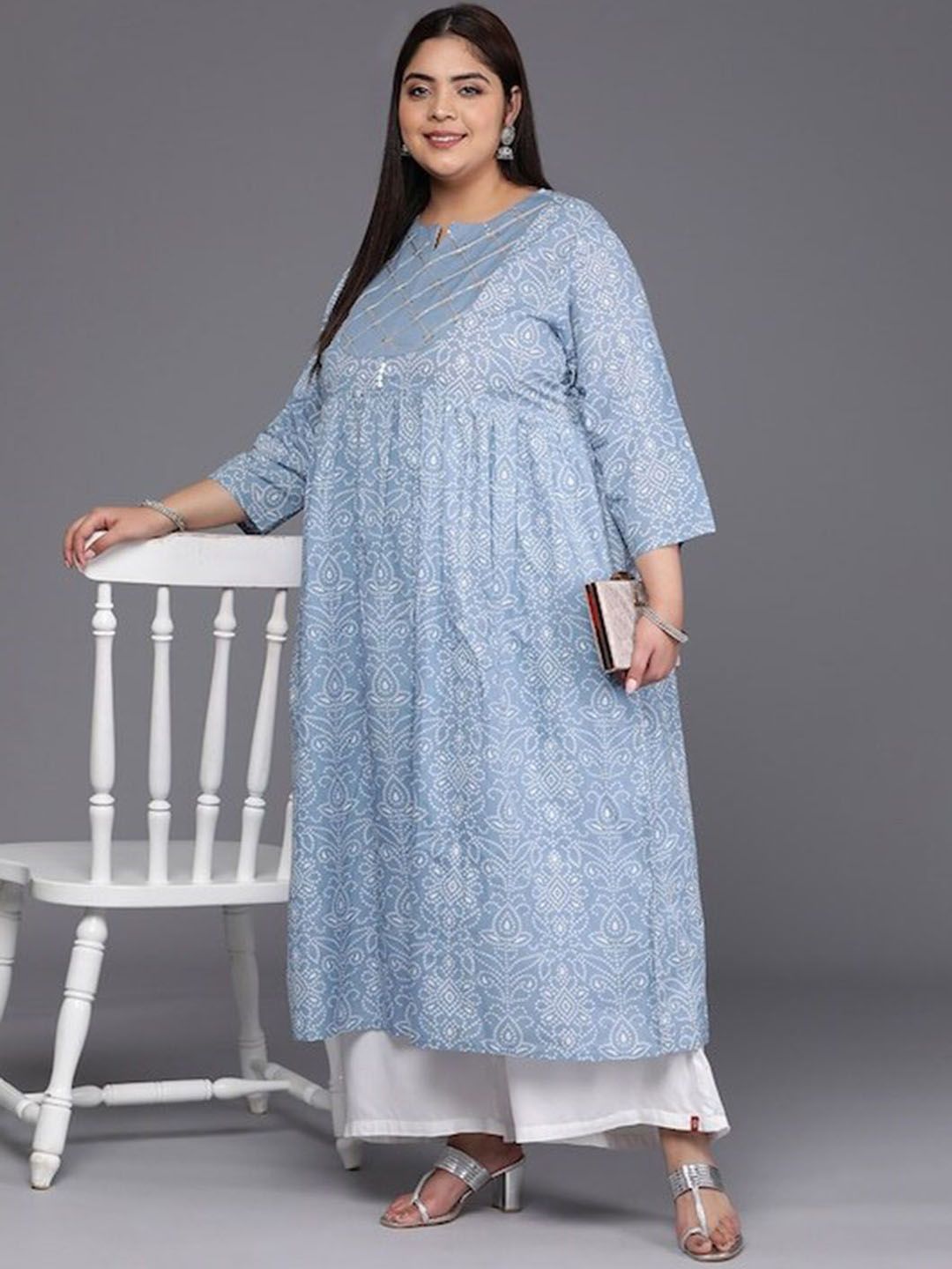 Sztori Geometric Printed Regular A-Line Kurta - Distacart