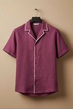 Thumbnail for Sundown — Burgundy Linen Shirt by Hilo Design - Dista