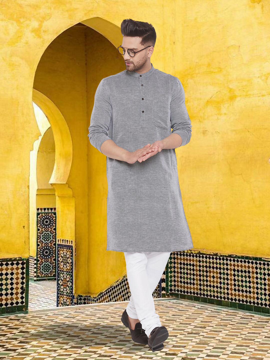 Even Apparels Men's Pure Cotton Grey Kurta - Distacart