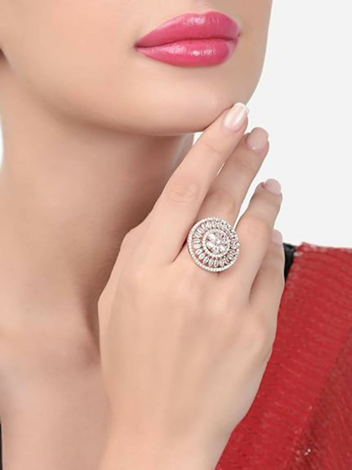 Joban Fashion Silver Brass Adjustable Ring - Distacart