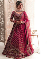 Thumbnail for Jyoti Fashion Mesmerizing Red Silk Sequins with Zari Thread & Coding Dori Embroidery work Lehenga Choli with Dupatta - Distacart