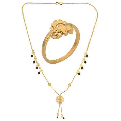 AanyaCentric Gold-plated Mangalsutra & Ring Set - Distacart