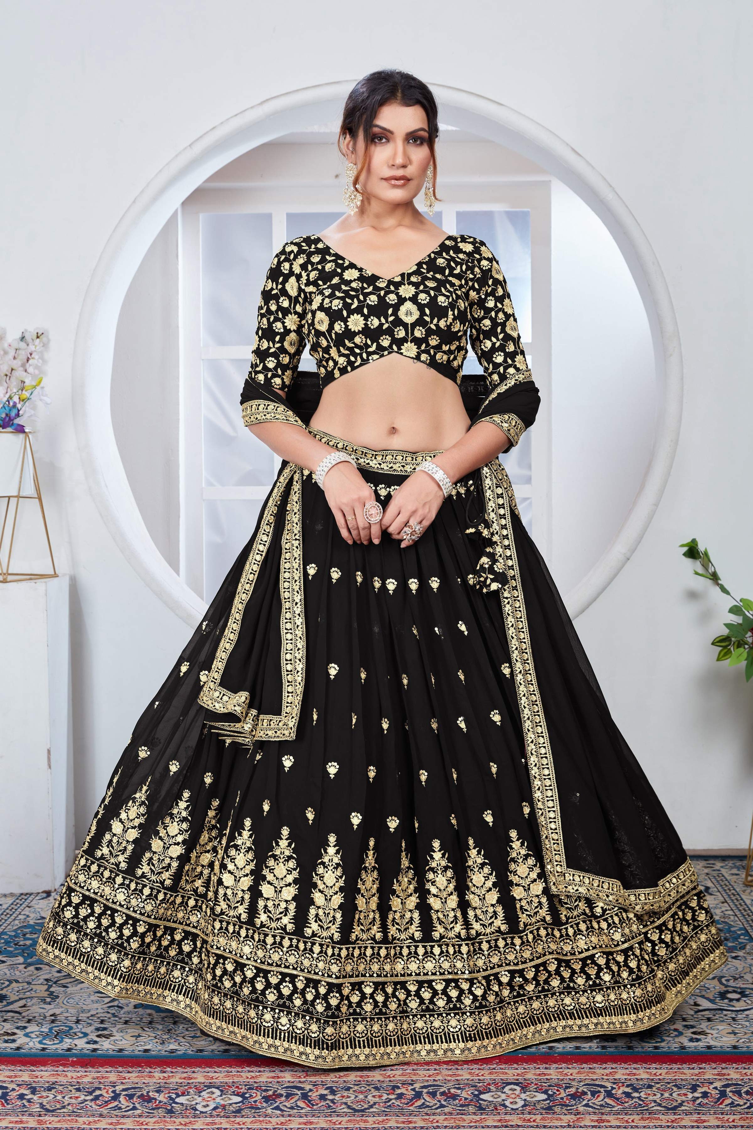 Lehenga Mart Designer Wedding Lehenga Choli For Women - Black - Distacart