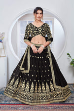 Thumbnail for Lehenga Mart Designer Wedding Lehenga Choli For Women - Black - Distacart