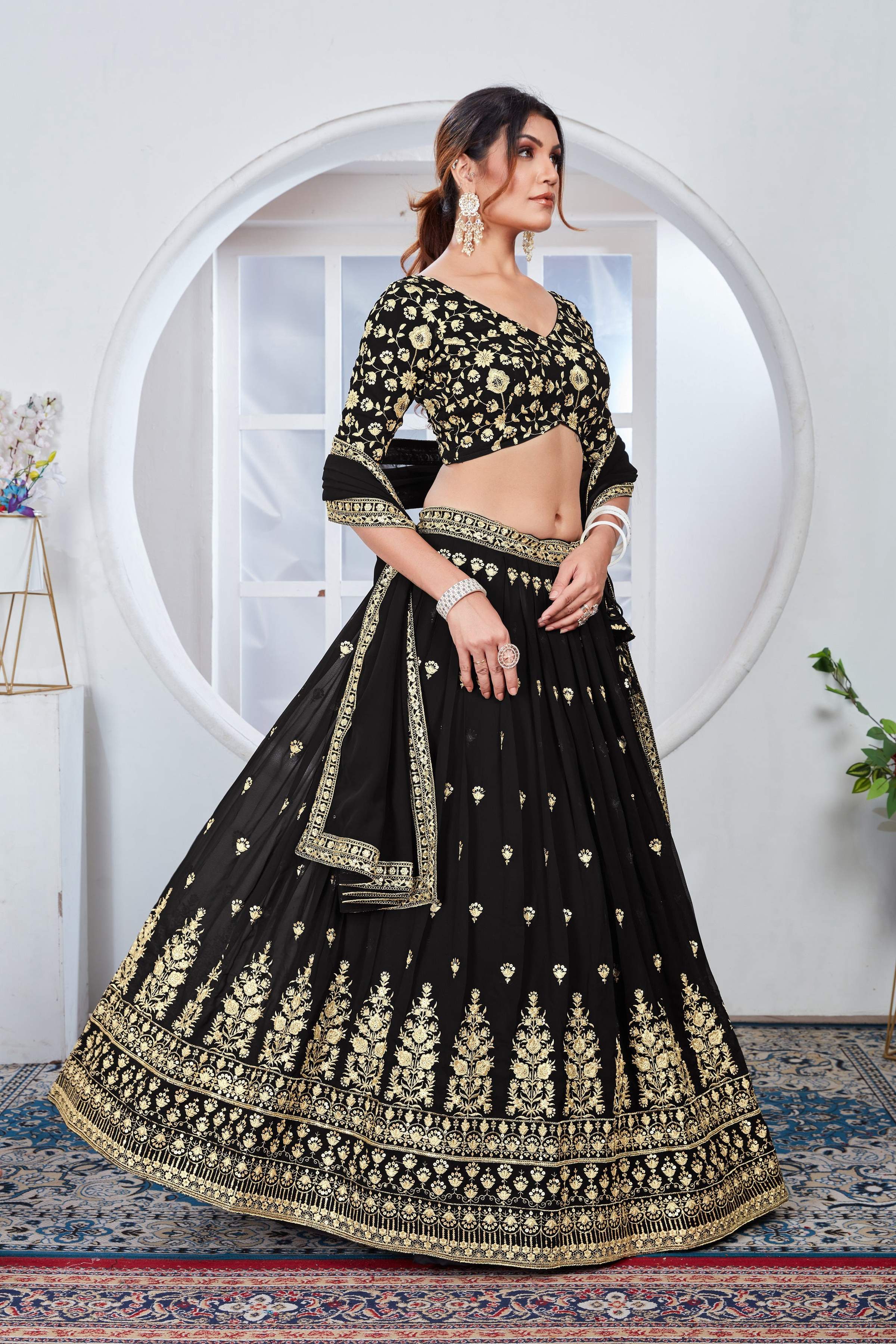 Lehenga Mart Designer Wedding Lehenga Choli For Women - Black - Distacart