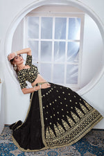 Thumbnail for Lehenga Mart Designer Wedding Lehenga Choli For Women - Black - Distacart