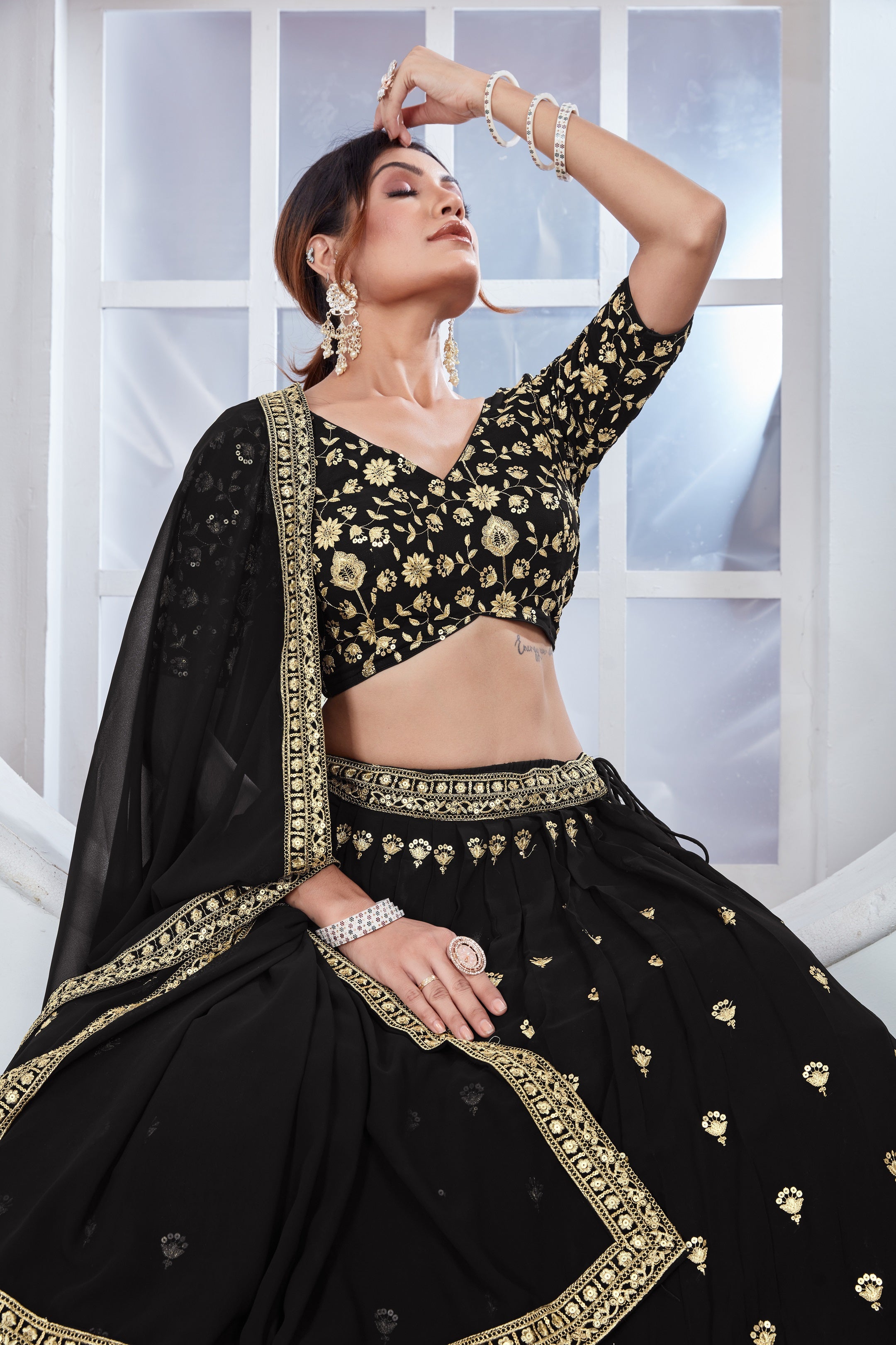 Lehenga Mart Designer Wedding Lehenga Choli For Women - Black - Distacart