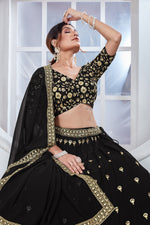 Thumbnail for Lehenga Mart Designer Wedding Lehenga Choli For Women - Black - Distacart