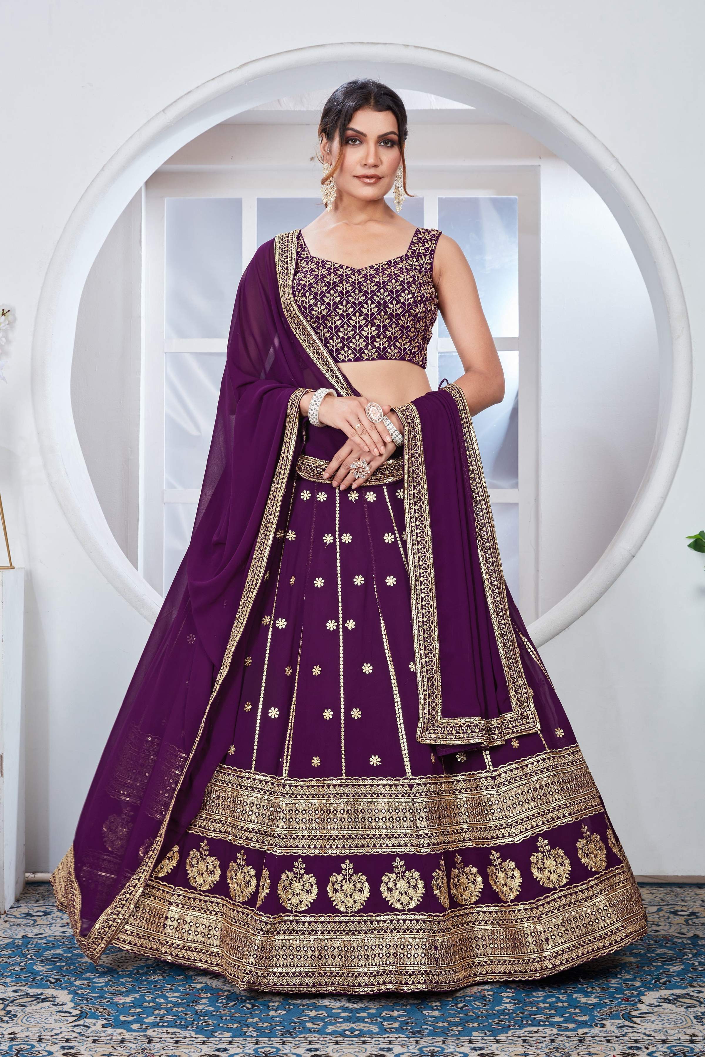Lehenga Mart Designer Wedding Lehenga Choli For Women - Purple - Distacart