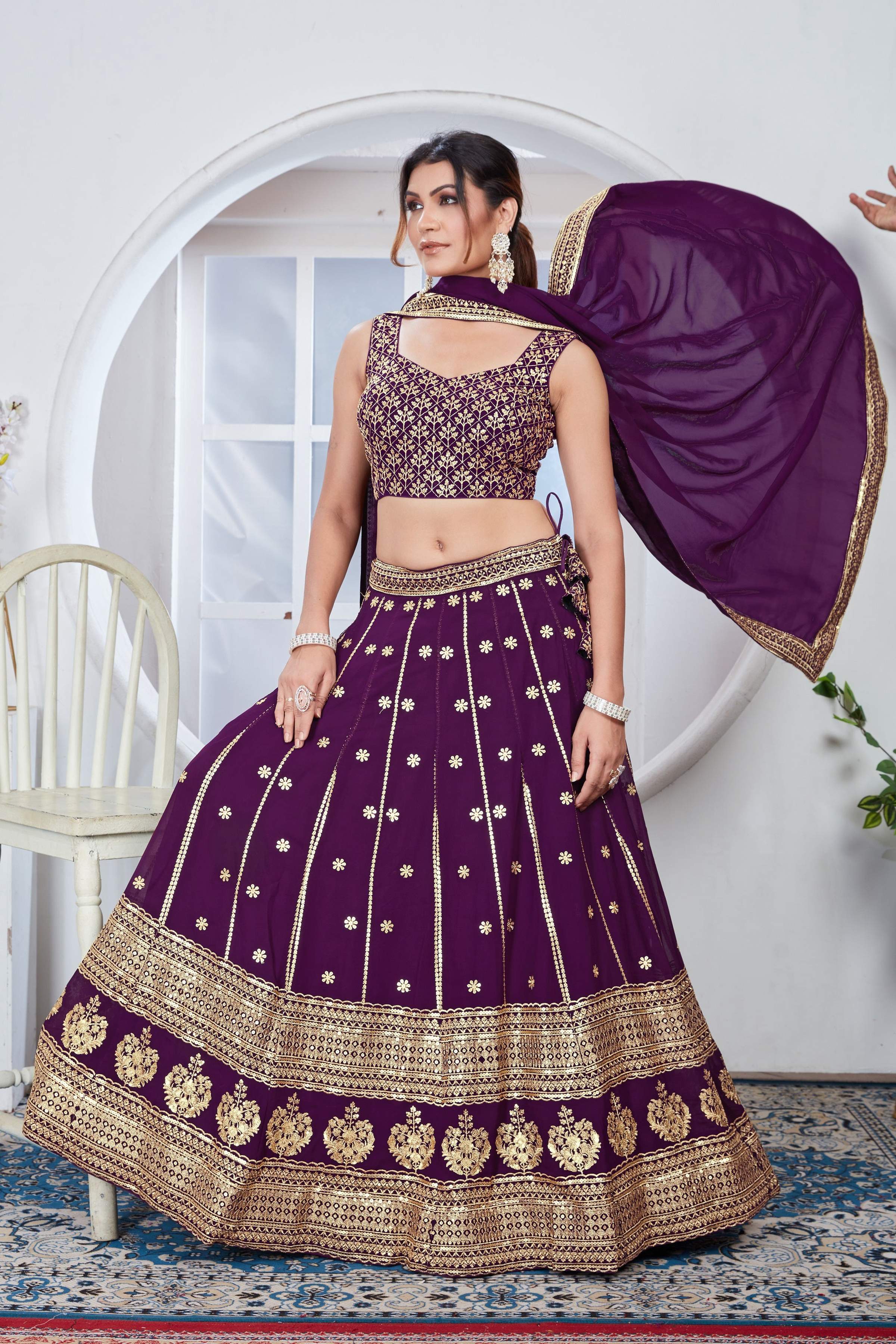 Lehenga Mart Designer Wedding Lehenga Choli For Women - Purple - Distacart