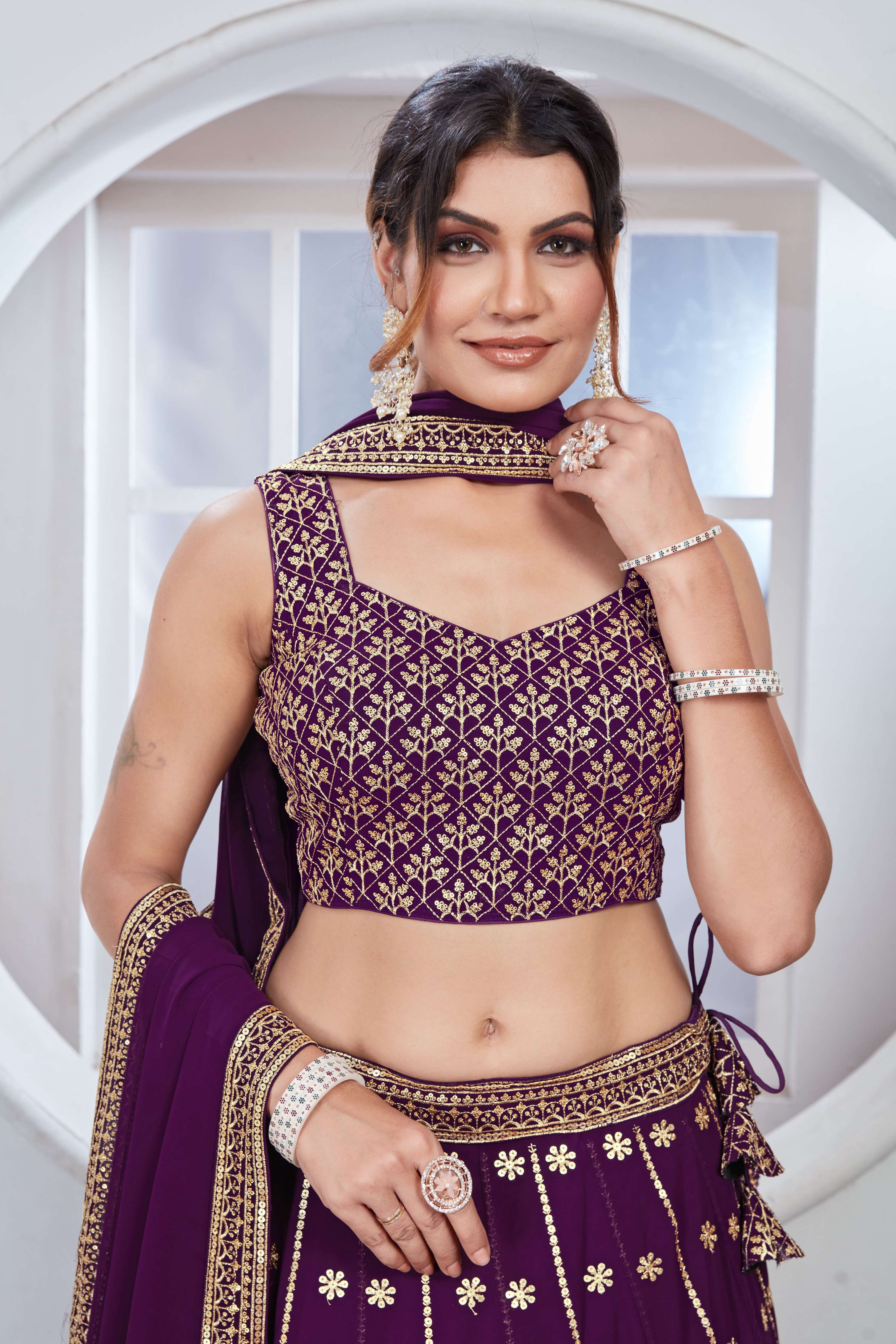Lehenga Mart Designer Wedding Lehenga Choli For Women - Purple - Distacart