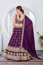 Thumbnail for Lehenga Mart Designer Wedding Lehenga Choli For Women - Purple - Distacart