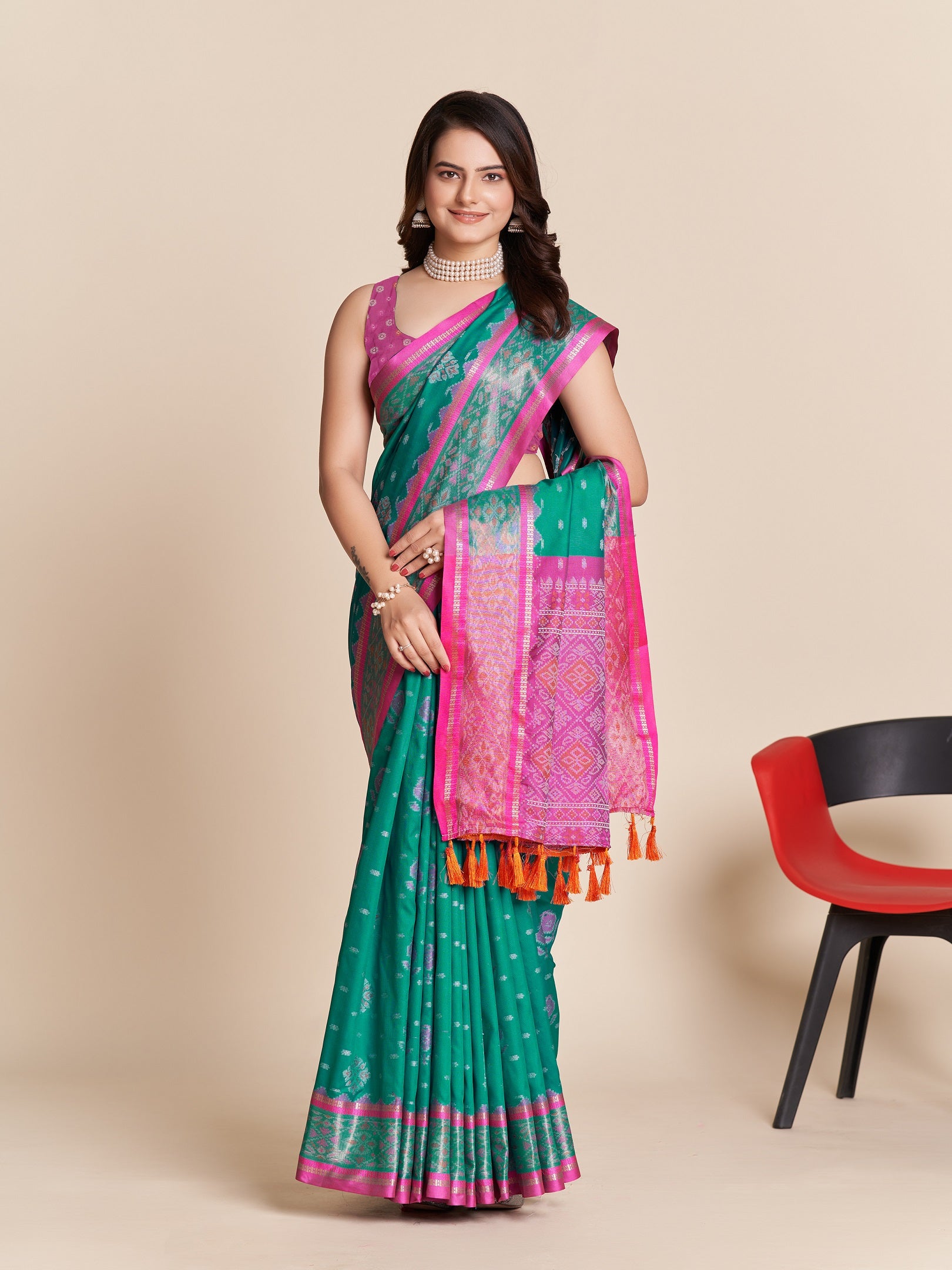 Vedant Vastram Rama Color Kanjeevaram Silk Saree - Rama - Distacart