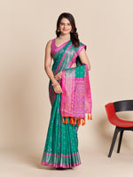 Thumbnail for Vedant Vastram Rama Color Kanjeevaram Silk Saree - Rama - Distacart
