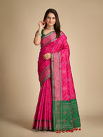Thumbnail for Vedant Vastram Rani Color Kanjeevaram Silk Saree - Rani Pink - Distacart
