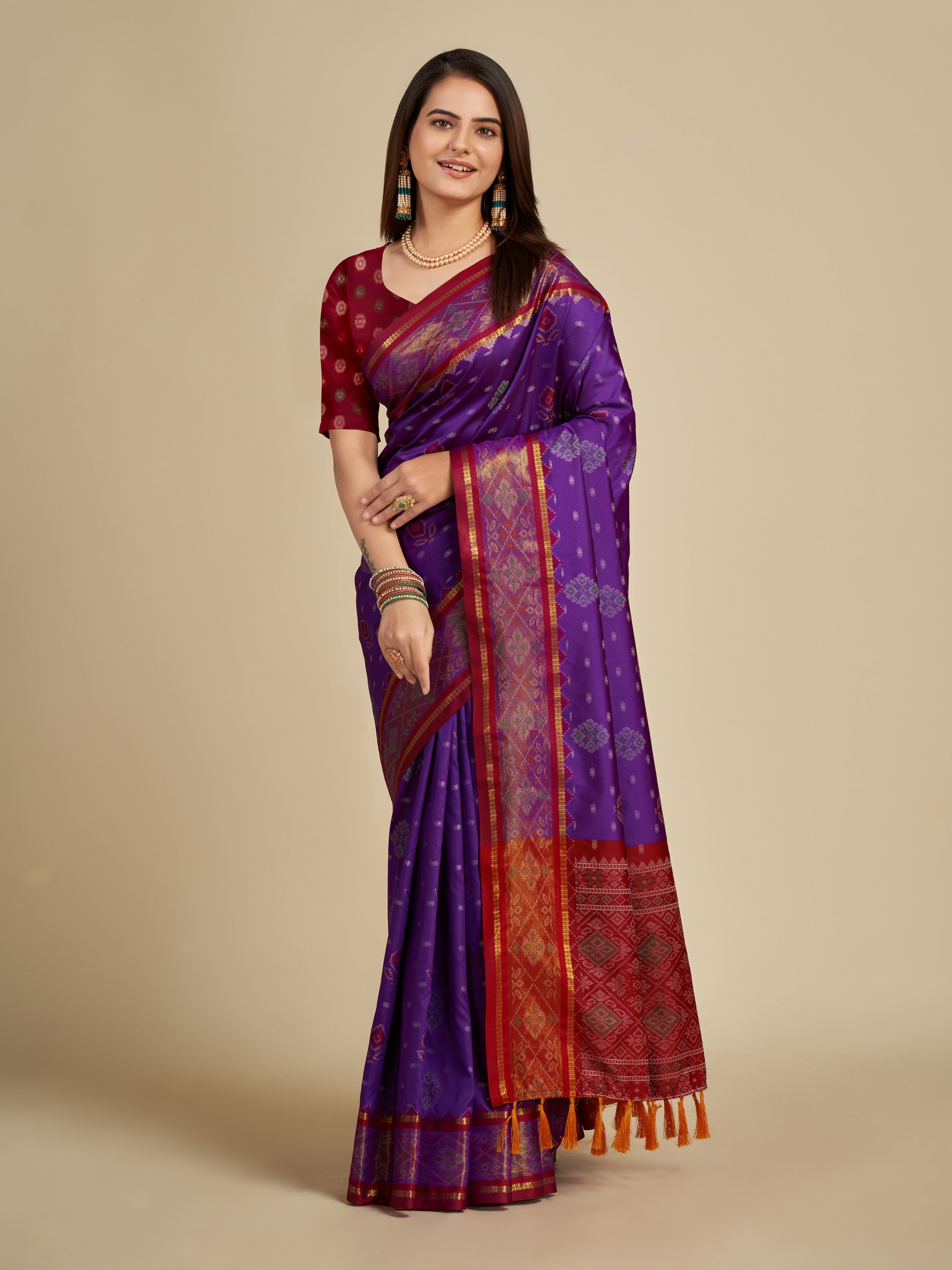 Vedant Vastram Violet Color Kanjeevaram Silk Saree - Violate - Distacart