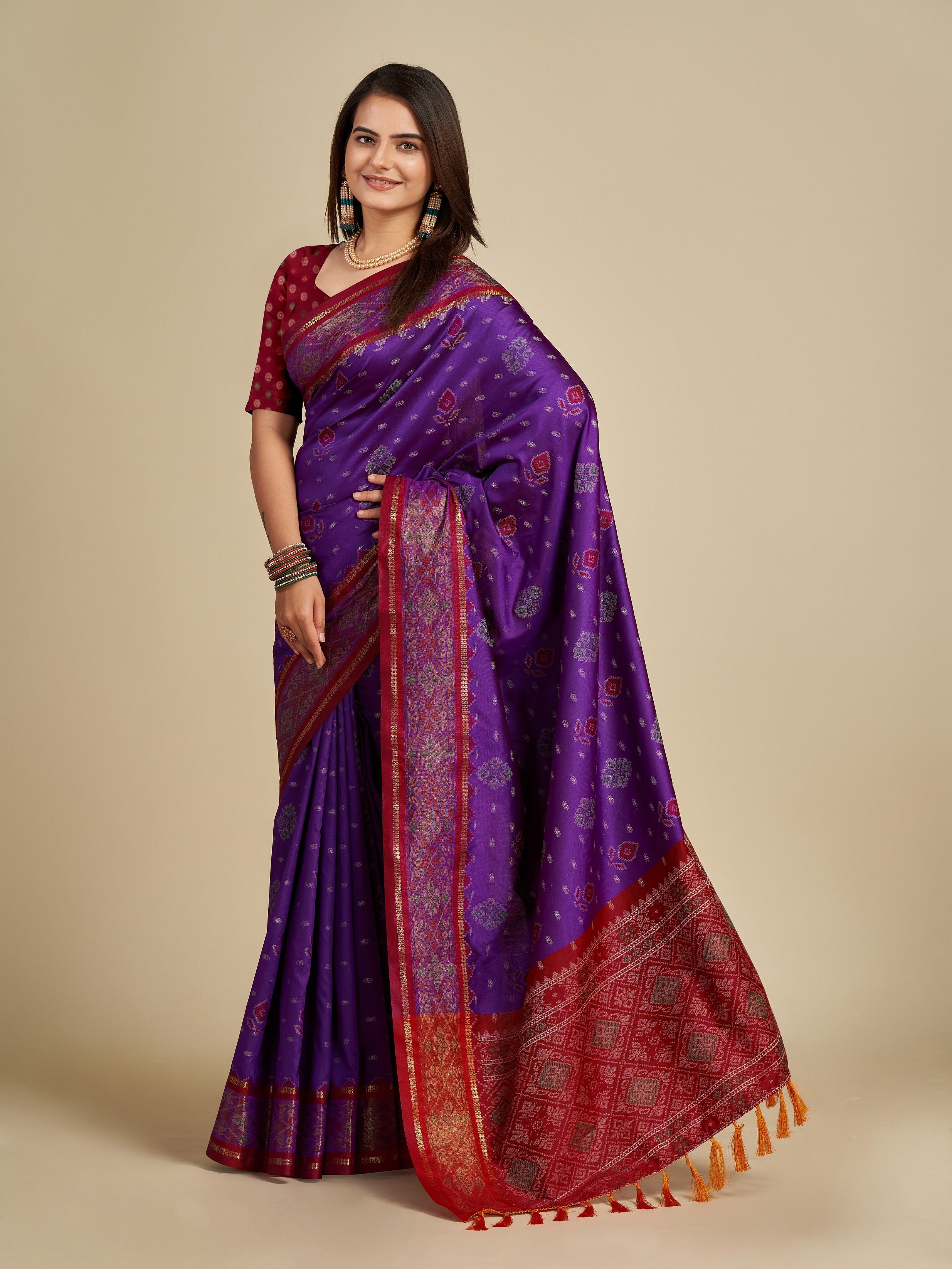 Vedant Vastram Violet Color Kanjeevaram Silk Saree - Violate - Distacart