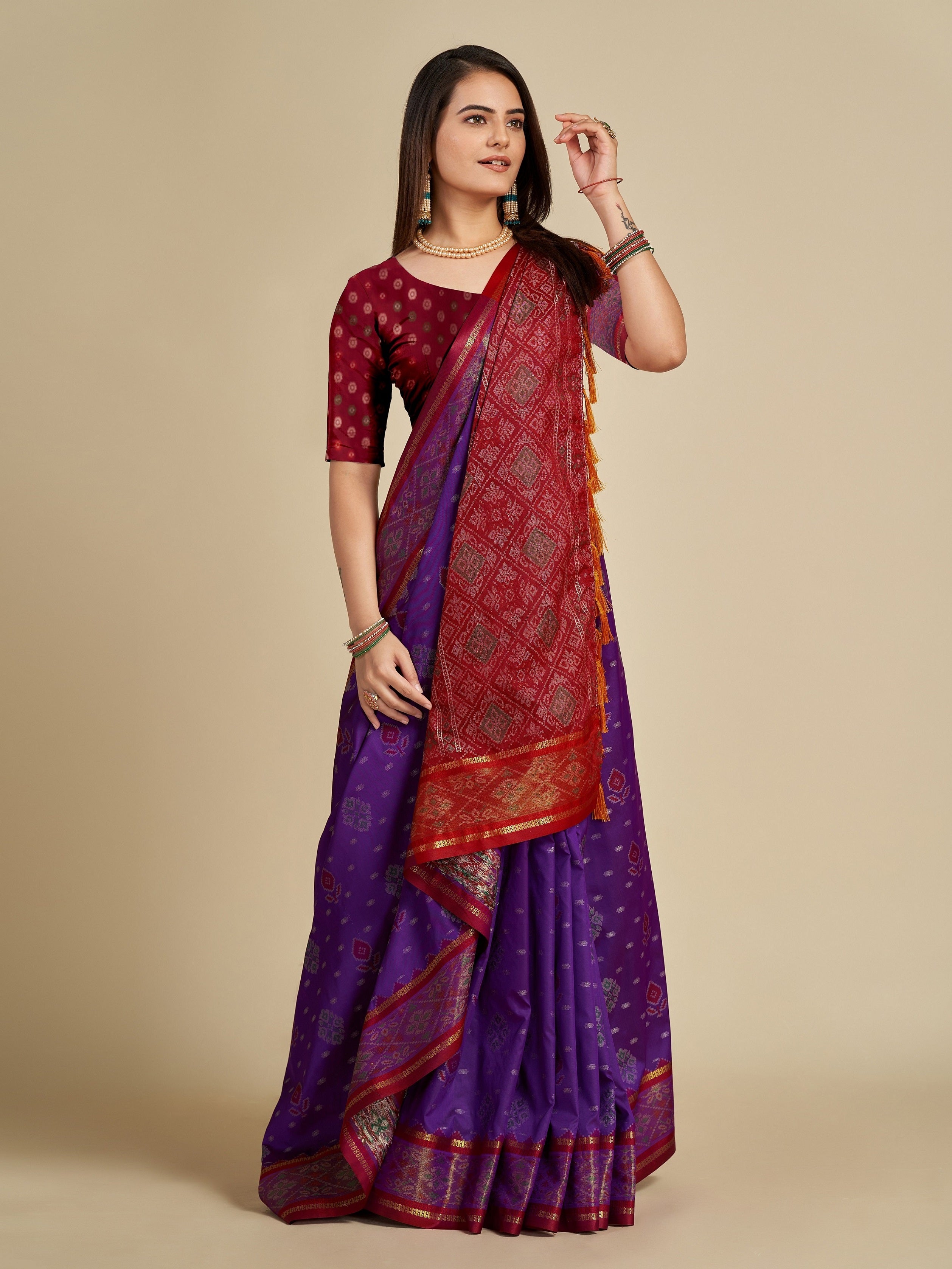 Vedant Vastram Violet Color Kanjeevaram Silk Saree - Violate - Distacart