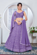 Thumbnail for Lehenga Mart Designer Wedding Lehenga Choli For Women - Light Purple - Distacart
