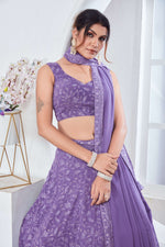Thumbnail for Lehenga Mart Designer Wedding Lehenga Choli For Women - Light Purple - Distacart