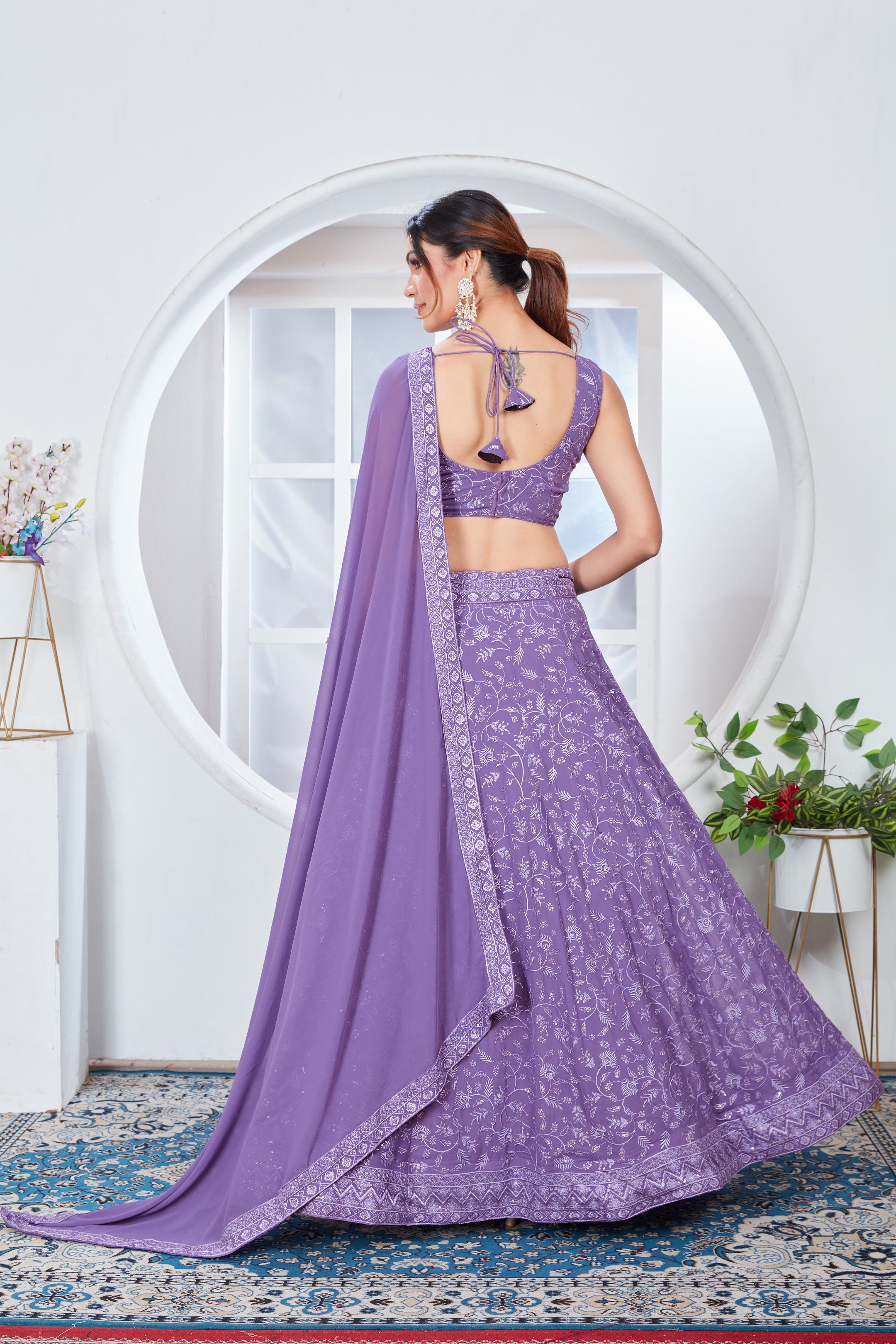 Lehenga Mart Designer Wedding Lehenga Choli For Women - Light Purple - Distacart