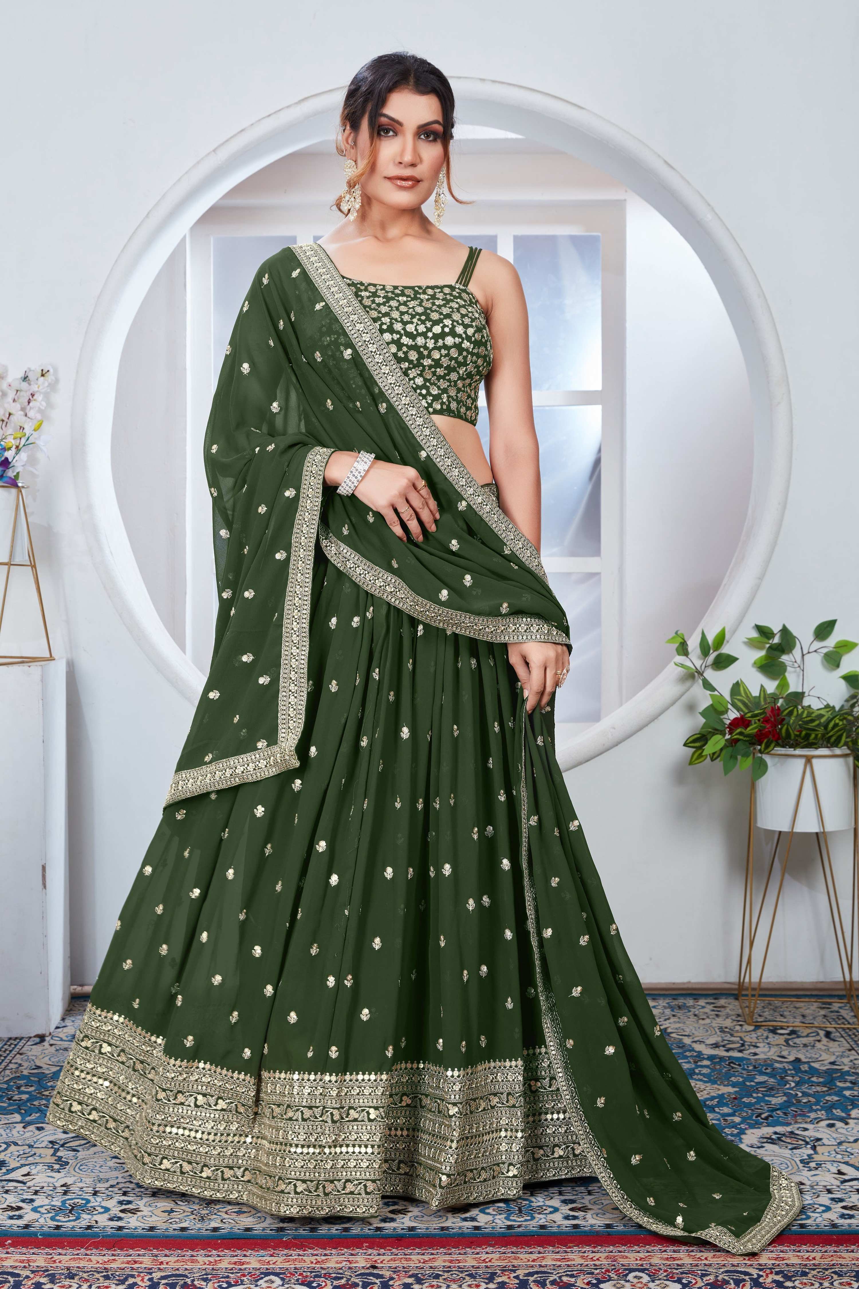 Lehenga Mart Designer Wedding Lehenga Choli For Women - Mehndi - Distacart