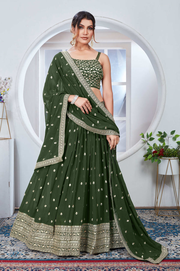 Lehenga Mart Designer Wedding Lehenga Choli For Women - Mehndi - Distacart