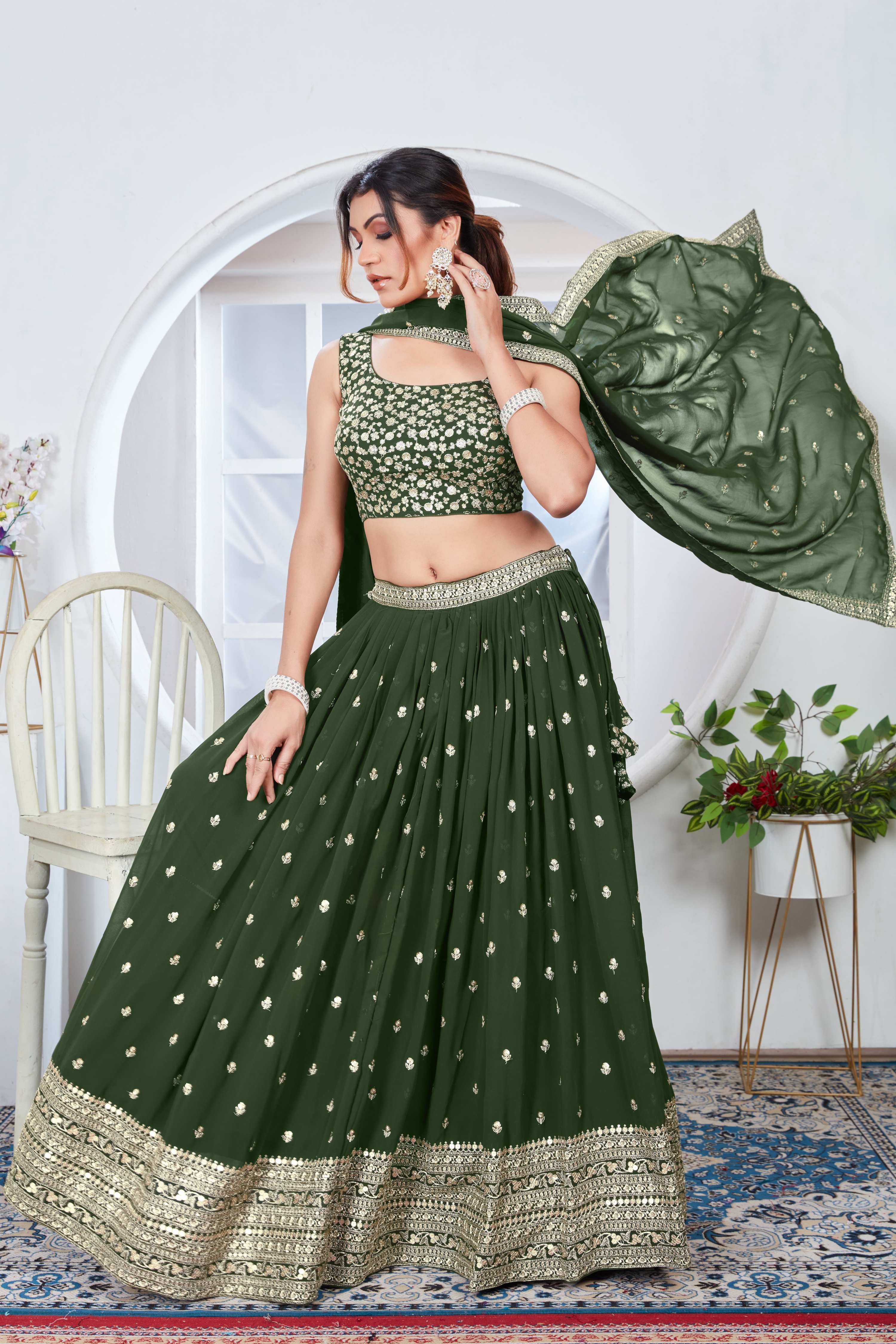 Lehenga Mart Designer Wedding Lehenga Choli For Women - Mehndi - Distacart