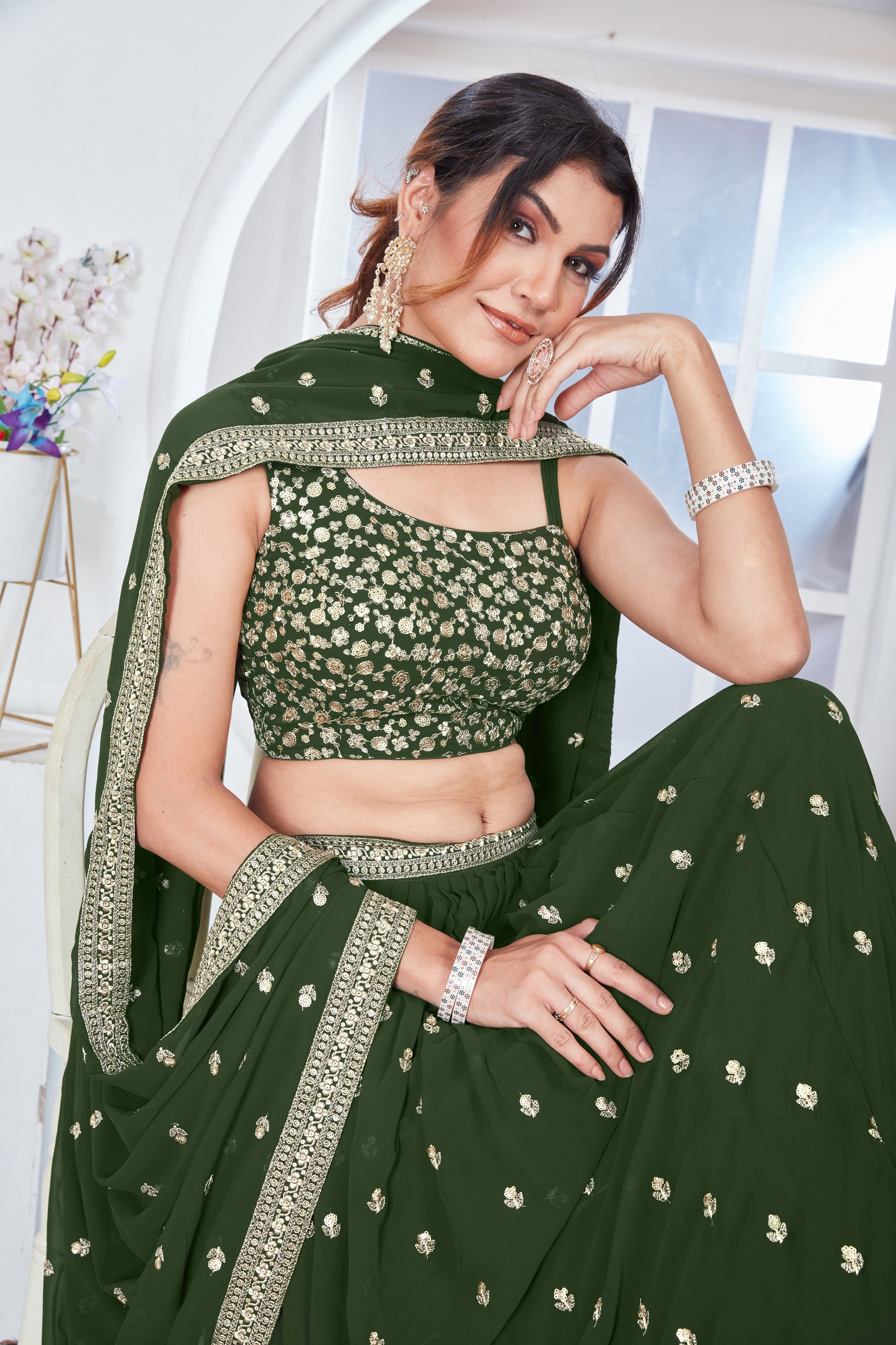Lehenga Mart Designer Wedding Lehenga Choli For Women - Mehndi - Distacart
