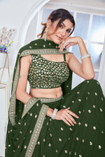 Thumbnail for Lehenga Mart Designer Wedding Lehenga Choli For Women - Mehndi - Distacart