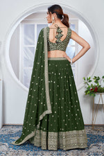 Thumbnail for Lehenga Mart Designer Wedding Lehenga Choli For Women - Mehndi - Distacart